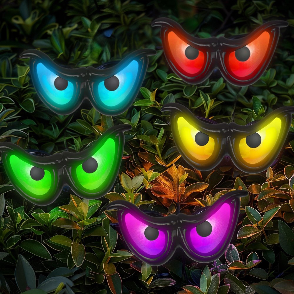 Dazzle Bright 10 Led Rgb Flashing Eyes Halloween Decorations Battery Operated Light Up Waterproof Halloween Lights For Indoor O