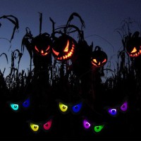 Dazzle Bright 10 Led Rgb Flashing Eyes Halloween Decorations Battery Operated Light Up Waterproof Halloween Lights For Indoor O