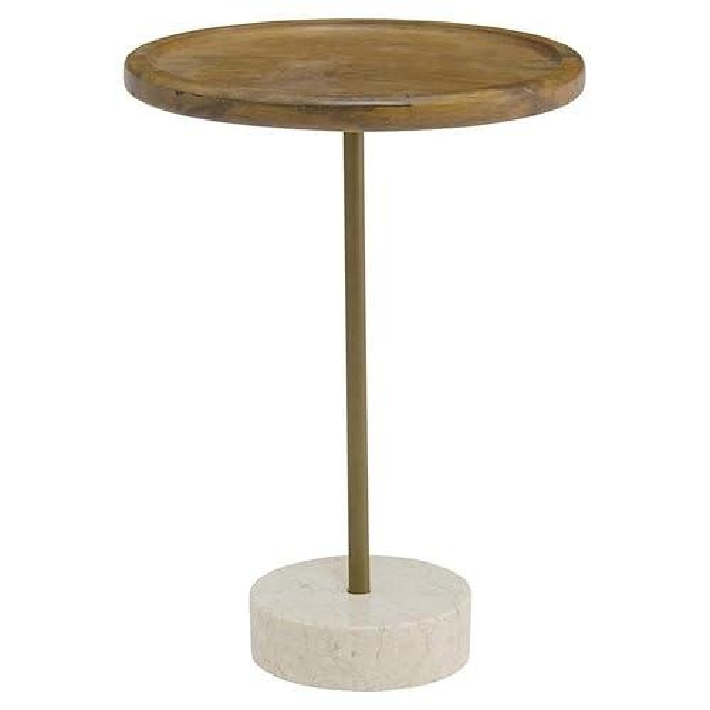 Npd Furniture And More Roya Teak Marble Base Side/End Table, Natural