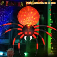 8 Ft Halloween Inflatable Spider Outdoor Decorations For Yard Giant Crawling Spider With Led Rotating Flame Large Creepy Spide