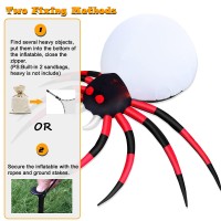 8 Ft Halloween Inflatable Spider Outdoor Decorations For Yard Giant Crawling Spider With Led Rotating Flame Large Creepy Spide