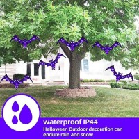 Eambrite Halloween Window Lights 4Ft Giant Bat Light With 80 Led Purple Lights Waterproof Light Up Bat Spooky Hanging Halloween