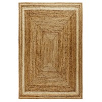 Natural Fiber Jute Area Rug 8 x 10 Braided Indoor Jute Rug Natural Area Rugs