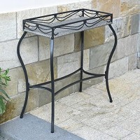 Valencia Resin Wicker/ Steel Square Plant Stand  Grey