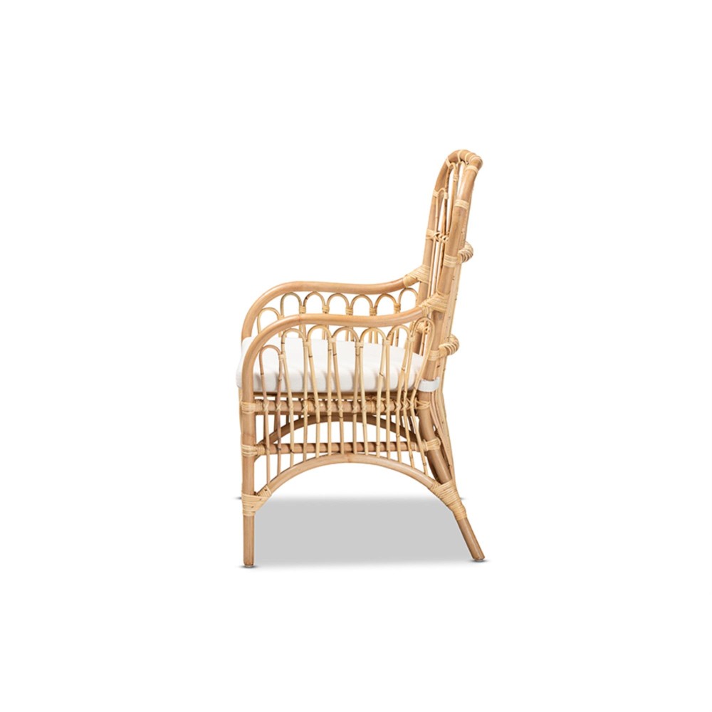 Baxton Studio Aya Modern and Contemporary Natural Finished Rattan Armchair