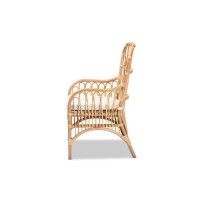 Baxton Studio Aya Modern and Contemporary Natural Finished Rattan Armchair