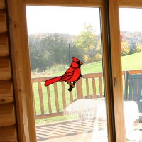 Haosum Red Cardinal Gifts Bird On Branch Stained Glass Window Hangings Red Cardinal Decor Bird Suncatcher Gift For Grandma Mom