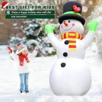 7 Ft Christmas Inflatables Giant Snowman Outdoor Decorations Blow Up Snow Man Yard Decor Builtin Bright Led Light Wear Magic H