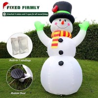 7 Ft Christmas Inflatables Giant Snowman Outdoor Decorations Blow Up Snow Man Yard Decor Builtin Bright Led Light Wear Magic H