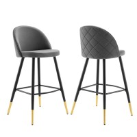 Cordial Performance Velvet Bar Stools Set of 2