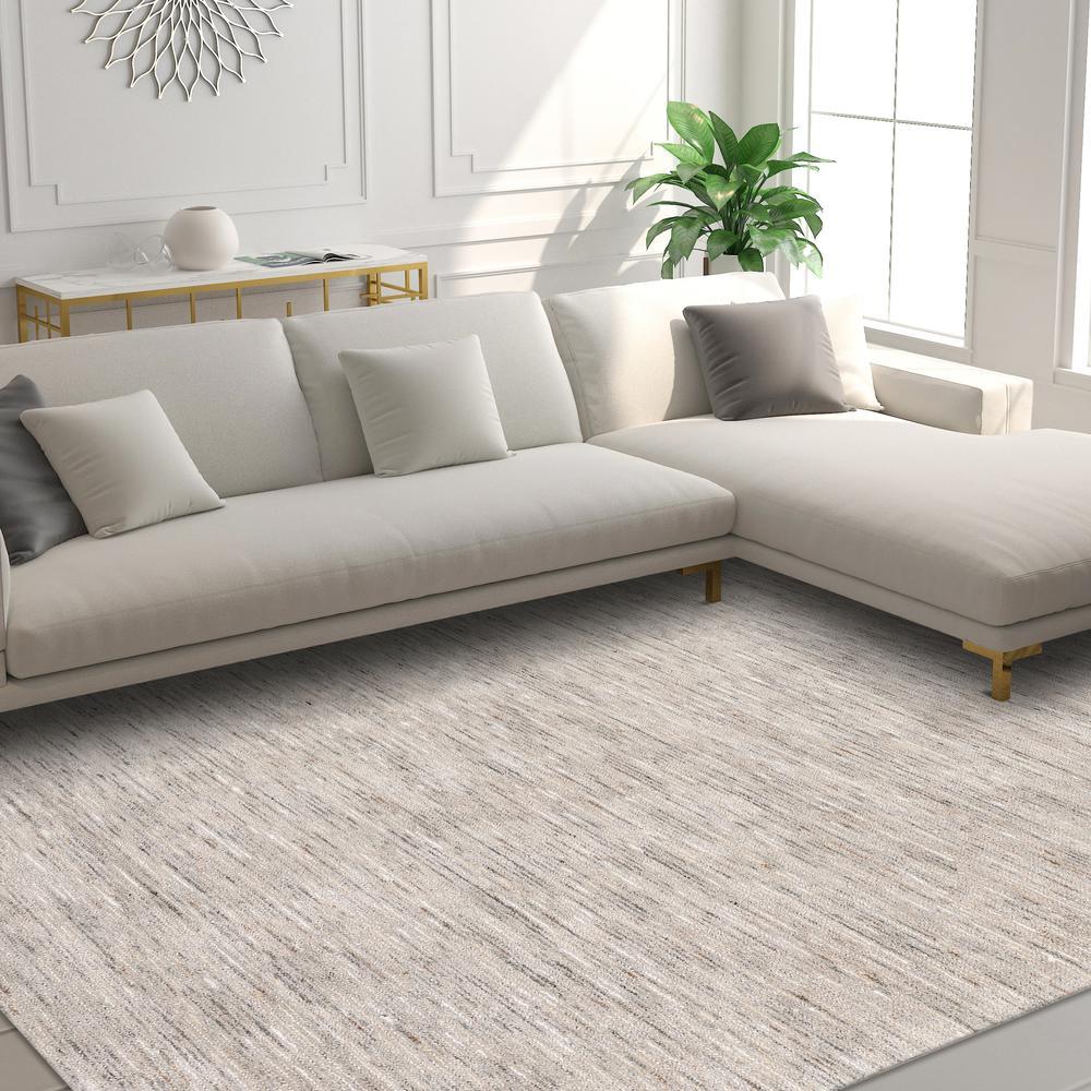 Addison Villager Active Solid Beige 9 x 13 Area Rug