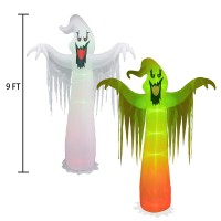 Hourleey 9 Ft Halloween Inflatables Outdoor Halloween Blow Up Yard Decorations With Builtin Led Lights For Indoor Outdoor Part