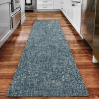 Addison Winslow Active Solid Blue 23 x 76 Runner Rug