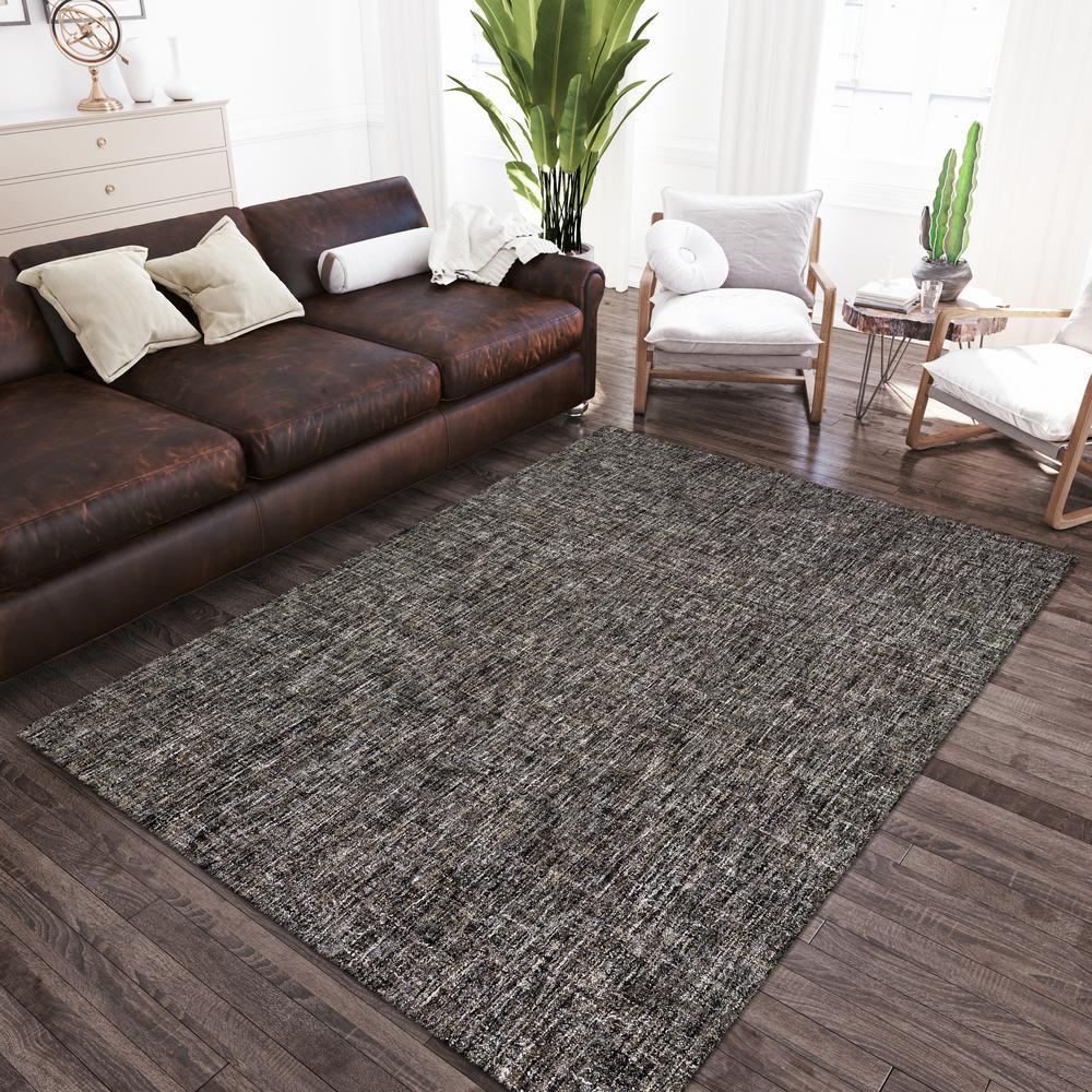 Addison Winslow Active Solid Black 5 x 76 Area Rug