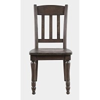 Jofran Madison County Reclaimed Solid Wood Slatback Farmhouse Dining Chair (Set Of 2), Barnwood Brown