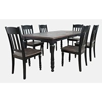 Jofran Madison County Reclaimed Solid Wood Slatback Farmhouse Dining Chair (Set Of 2), Vintage Black