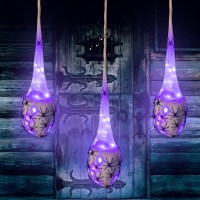 Funpeny 32Ft Halloween Decoration Hanging Light Up Spider Egg Sacs 3 Packs Gift For Halloween Party Favors Games Sacks Props