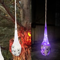 Funpeny 32Ft Halloween Decoration Hanging Light Up Spider Egg Sacs 3 Packs Gift For Halloween Party Favors Games Sacks Props