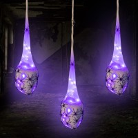 Funpeny 32Ft Halloween Decoration Hanging Light Up Spider Egg Sacs 3 Packs Gift For Halloween Party Favors Games Sacks Props