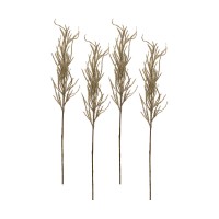 Flocked Pampas Spray Set of 4