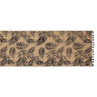 Dii Woven Tabletop Collection Natural Jute, Table Runner, 14X72, Black Fern Print