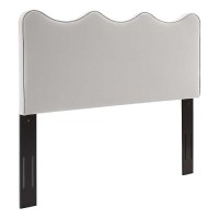 Modway Athena Performance Velvet Headboard, Full/Queen, Light Gray