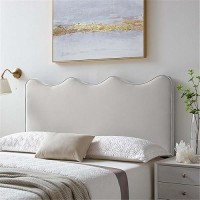 Modway Athena Performance Velvet Headboard, Full/Queen, Light Gray