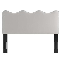 Modway Athena Performance Velvet Headboard, Full/Queen, Light Gray