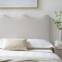 Modway Athena Performance Velvet Headboard, Full/Queen, Light Gray