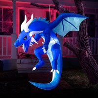 Joiedomi 5 Ft Halloween Inflatables Outdoor Decorations Halloween Inflatable Hanging Ice Dragon Halloween Blow Up For Yard With