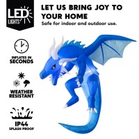 Joiedomi 5 Ft Halloween Inflatables Outdoor Decorations Halloween Inflatable Hanging Ice Dragon Halloween Blow Up For Yard With