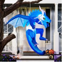 Joiedomi 5 Ft Halloween Inflatables Outdoor Decorations Halloween Inflatable Hanging Ice Dragon Halloween Blow Up For Yard With