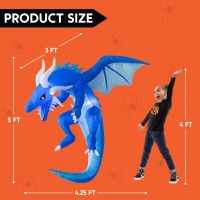 Joiedomi 5 Ft Halloween Inflatables Outdoor Decorations Halloween Inflatable Hanging Ice Dragon Halloween Blow Up For Yard With