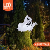 Joiedomi 4.5 Ft Halloween Inflatable Scary Flying Ghost Broke Out From Window Inflatable With Build-In Led Blow Up Inflatable For Halloween Party Indoor  Outdoor  Yard  Garden  Lawn Decoration