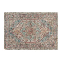 Distressed Vintage Medallion Area Rug 5 x 7 Blue Multi Polyester