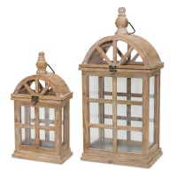 Lantern Set of 2 75L x 1475H 1025L x 215H Woodglass