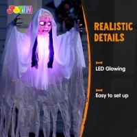 Joyin 43 Halloween Hanging Ghost Decoration Halloween Scary Hanging Ghost Girl With Lightup Head For Halloween Outdoor Yard