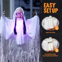 Joyin 43 Halloween Hanging Ghost Decoration Halloween Scary Hanging Ghost Girl With Lightup Head For Halloween Outdoor Yard