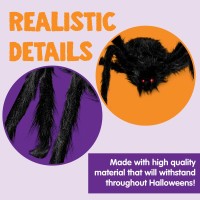 Joyin 2 Pack 4 Ft Halloween Spider Decorations Outdoor Halloween Giant Spiders Outside Decor Large Spider With Adjustable Legs