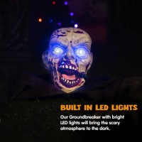 Joyin Halloween Outdoor Decoration Animated Zombie Groundbreaker With Creepy Sound And Flashing Eyes For Halloween Yard Lawn P