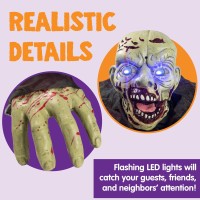 Joyin Halloween Outdoor Decoration Animated Zombie Groundbreaker With Creepy Sound And Flashing Eyes For Halloween Yard Lawn P