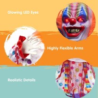 Joyin 65 Halloween Hanging Clown Decoration Neon Face Animated Led Talking Clown With Lightup Eyes And Creepy Sound For Hall