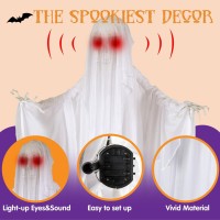 Joyin 67 Halloween Animated Ghost Decoration Standing Skeleton Ghost Prop With Lightup Eyes And Creepy Sound Sound Activati