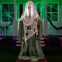 Joyin 68 Halloween Animatronics Clearance Scary Halloween Witch Decorations With Led Eyes And Creepy Sound Life Size Animate