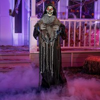 Joyin 67 Halloween Decorations Outdoor Life Size Animatronics Grim Reaper With Chain Soundactived Halloween Party Decoration