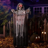 Joyin 67 Halloween Decorations Outdoor Life Size Animatronics Grim Reaper With Chain Soundactived Halloween Party Decoration