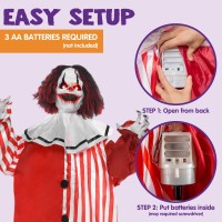 Joyin 68 Halloween Animatronics Clearance Scary Halloween Clown Decorations With Led Eyes And Creepy Sound Life Size Animate