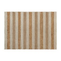 5 x 7 Handwoven Striped Jute Blend Area Rug in Natural Tones