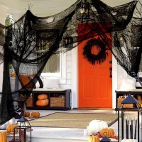 Yunfan 355 X 79 Halloween Creepy Cloth Spider Web Halloween Decorations Outdoor Indoor Party Yard Spooky Backdrops Decor S