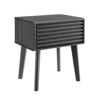 Modway Render Mid-Century Modern End Table Or Nightstand In Charcoal, 15 X 19 X 21.5